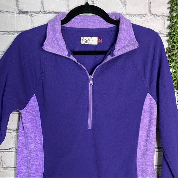 §🌼3/$30🌼SO Purple Half Zip Pullover Sweater Size Medium - Picture 5 of 14